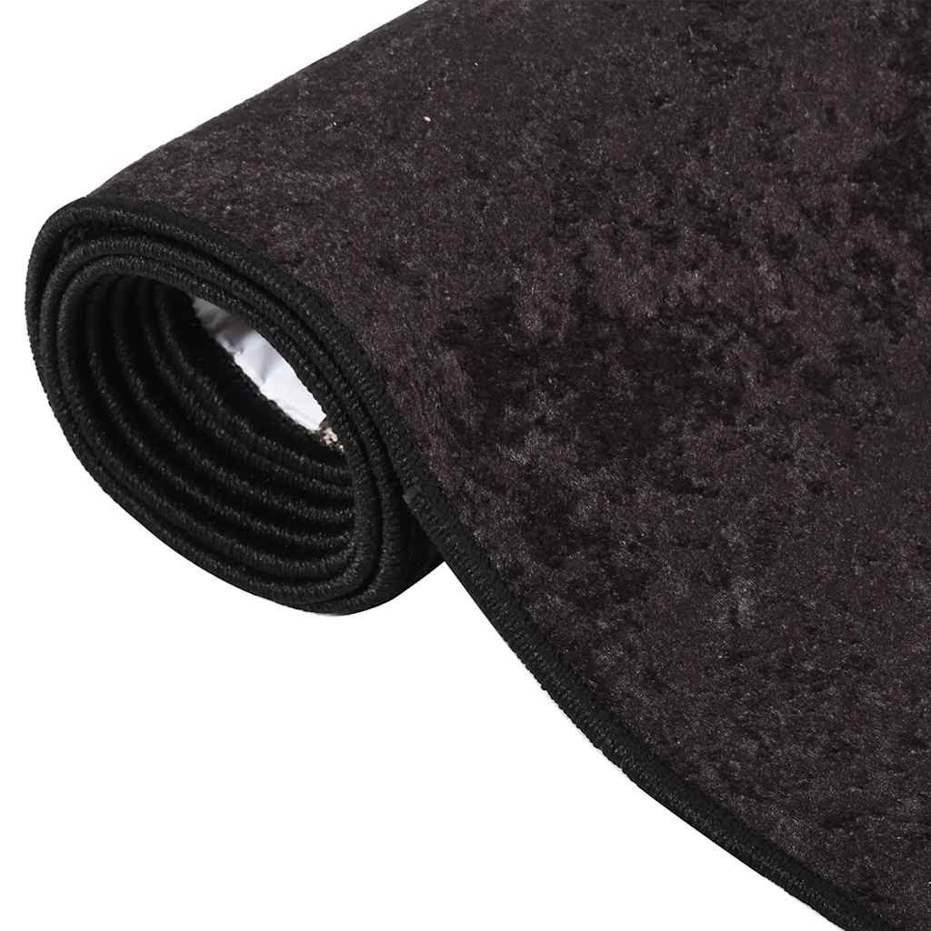 vidaXL Teppich Teppich Waschbar 190x300 cm Anthrazit, Rechteckig