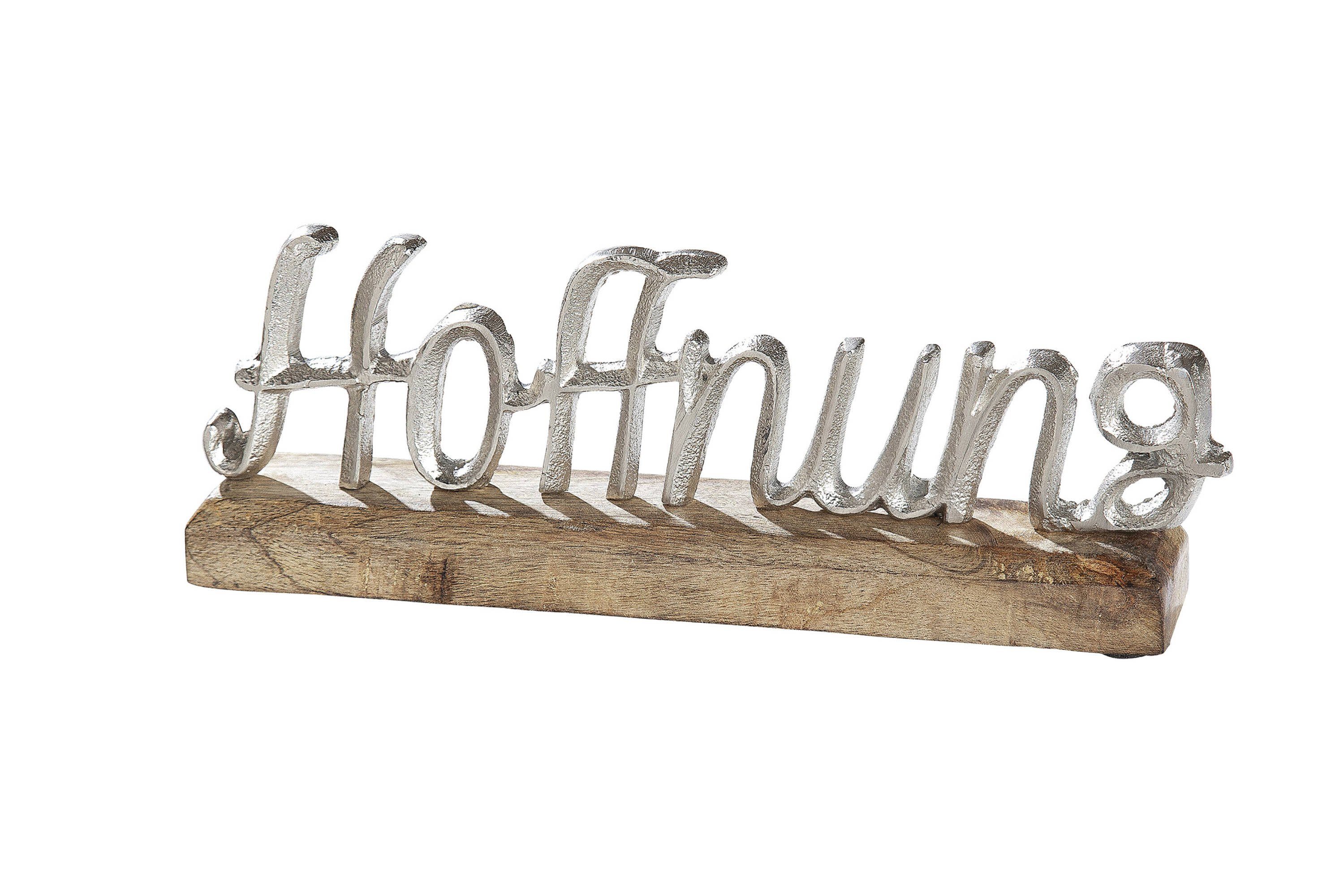 HOFFNUNG, Dekoobjekt GMD Schriftzug aus "Hoffnung" Living Aluminium