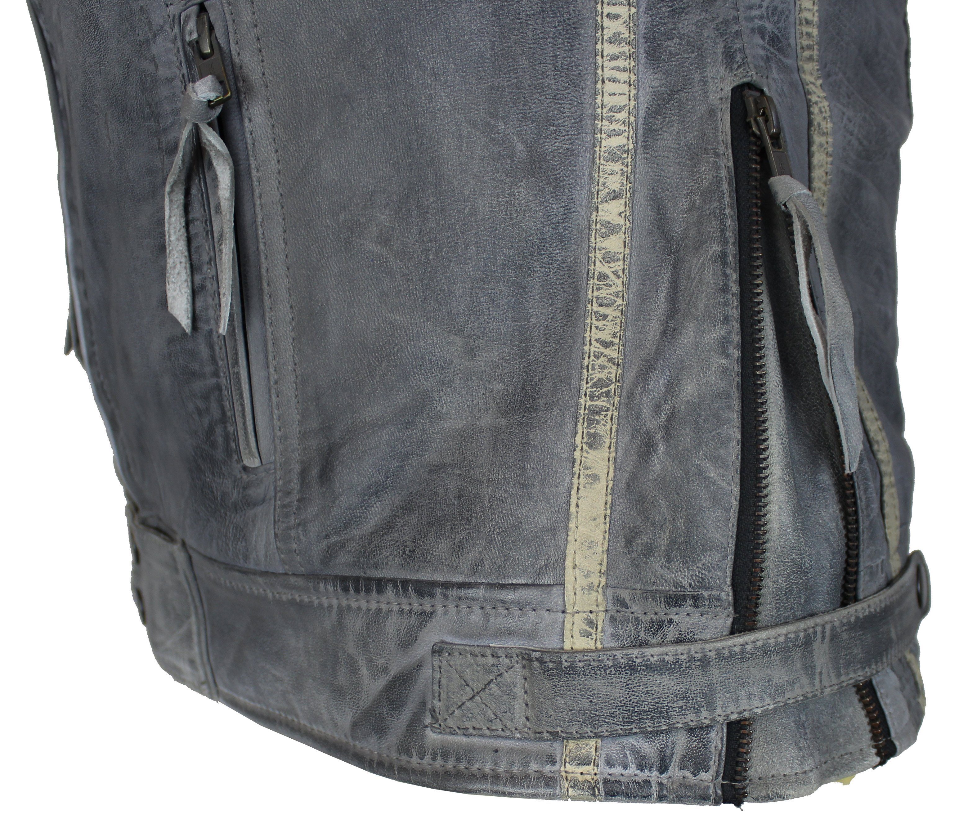 Alpha Speeds Motorradjacke - /Freizeit Damen Lammlederjacke Bikerjacke Highway 11 (mit einer abnehmbaren Kapuze) aus weichem Lammleder, inklusive einsetzbarer Protektoren