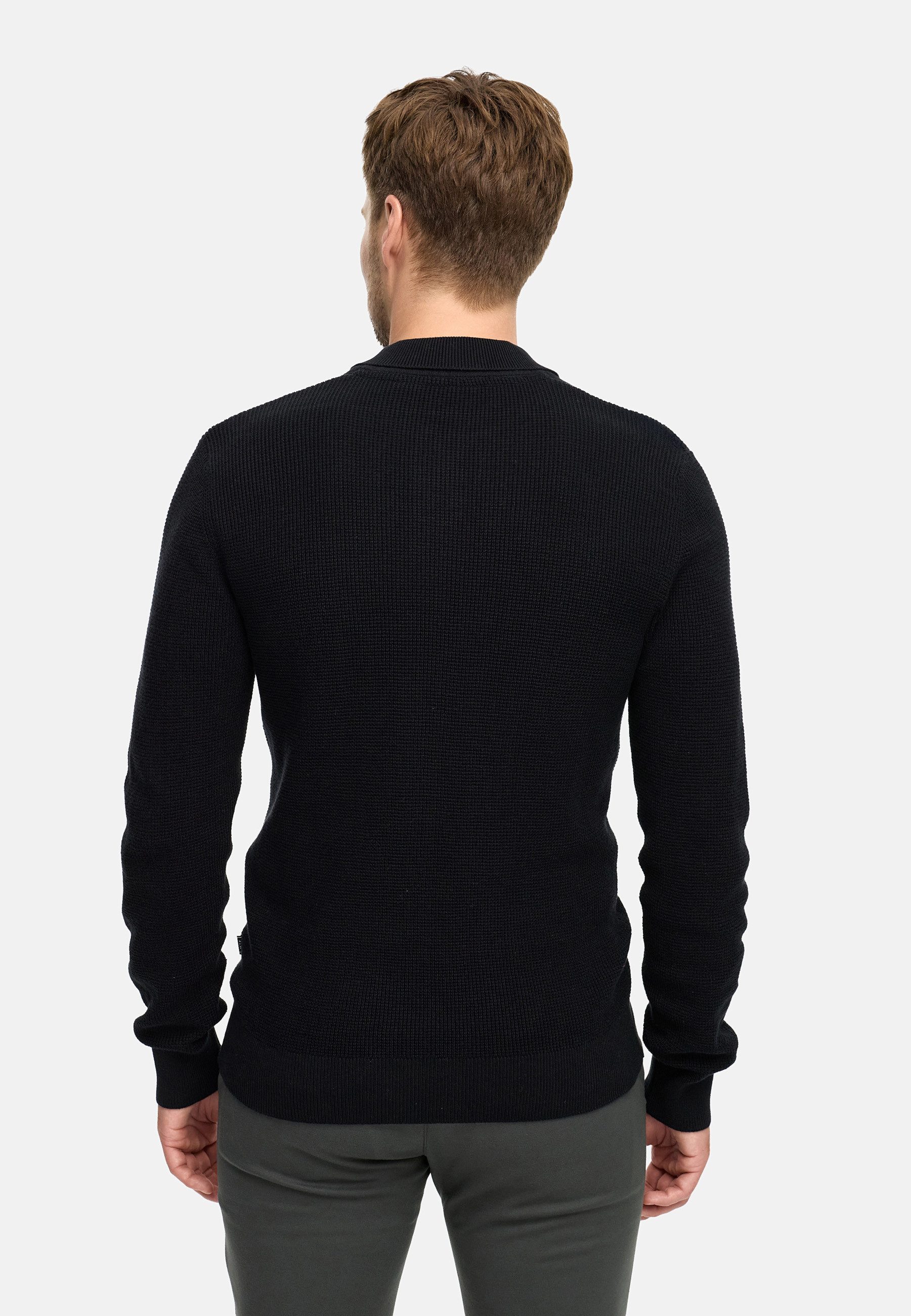 Jeff Strickpullover Herren JFTristan polo Pullover Herrenpullover mit Polokragen und Knopfleiste