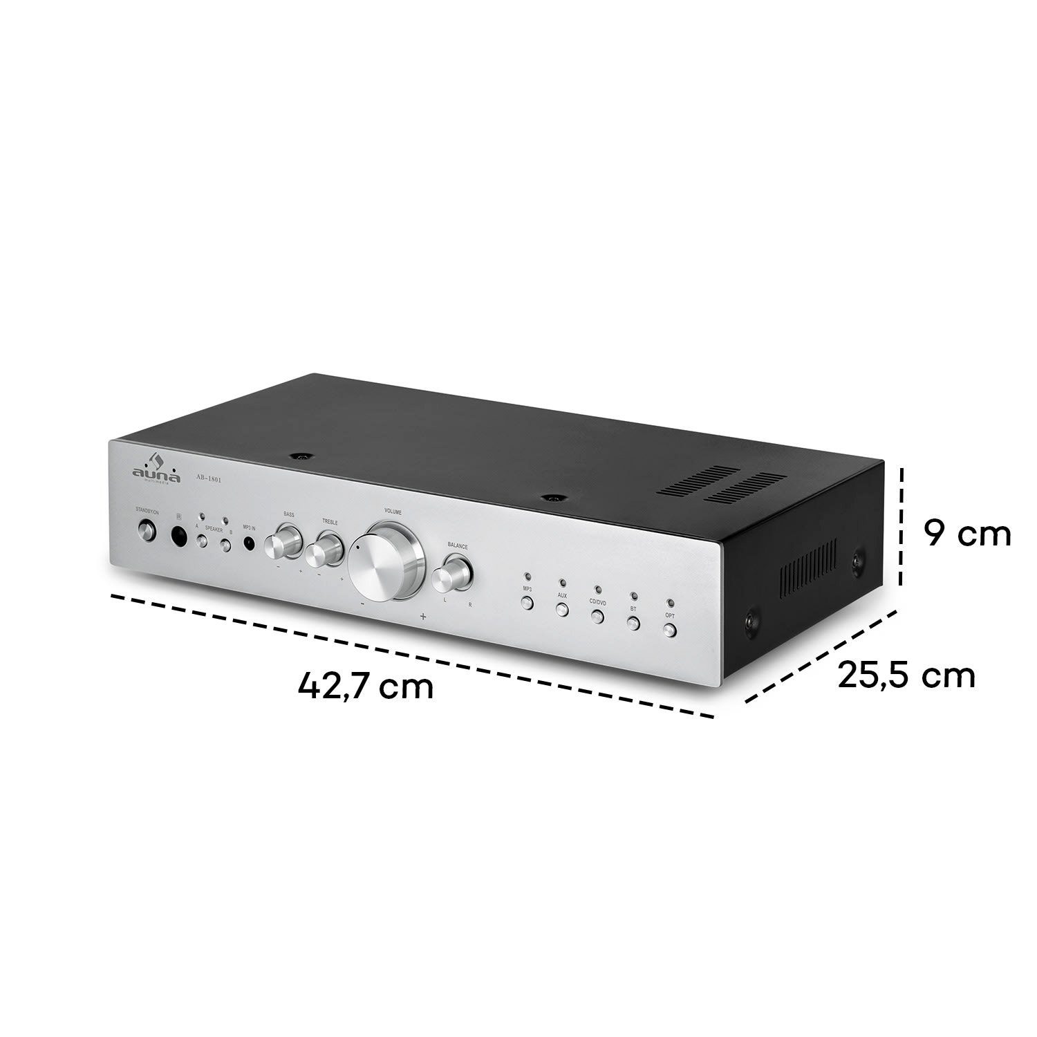 Auna Kanäle: 4-Kanal, 400 Audioverstärker AV2-CD608BT W) (Anzahl Silber