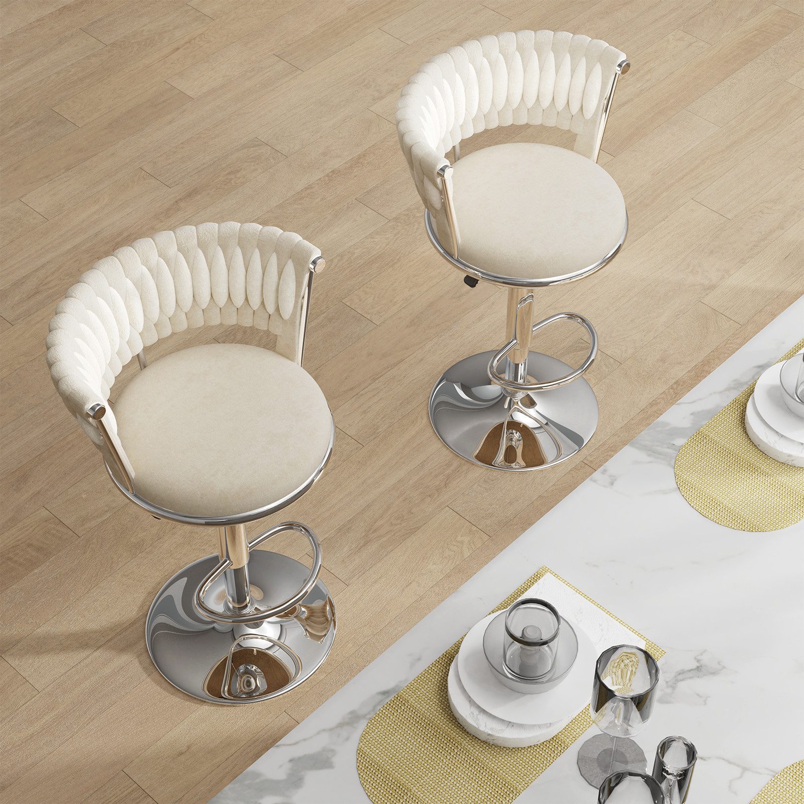 JEOBEST Barhocker Barstuhl aus Samt,Küchenhocker mit günstig online kaufen