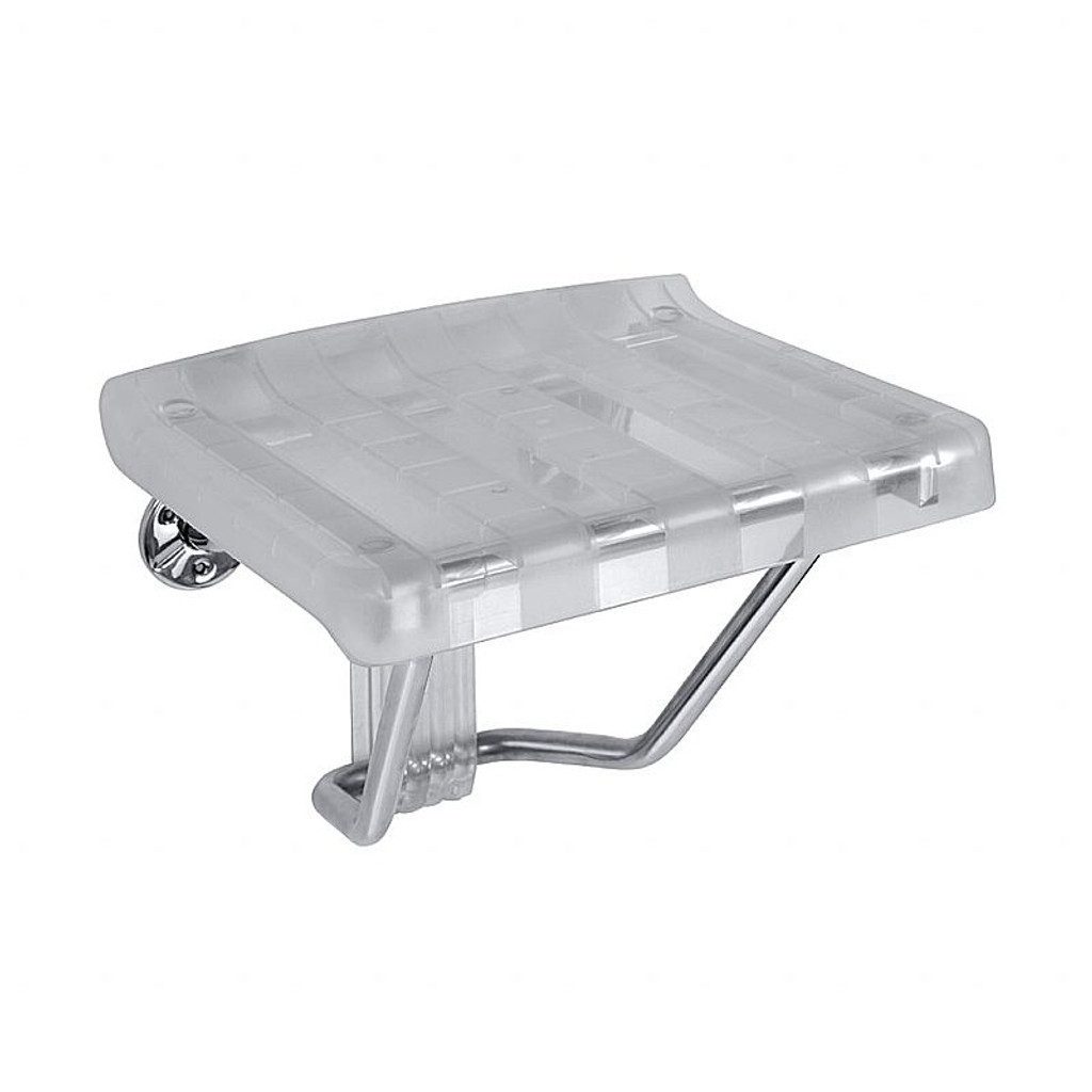 BRILLANTBAD® Duschhocker BELP Duschklappsitz Edelstahl poliert Kunststoff Bad & WC >> Bohren