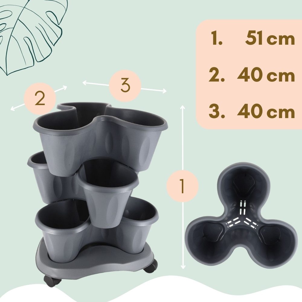 GarPet Blumentopf Pflanzturm Erdbeerturm 3er Set Säulentopf Stapelbar Verti günstig online kaufen