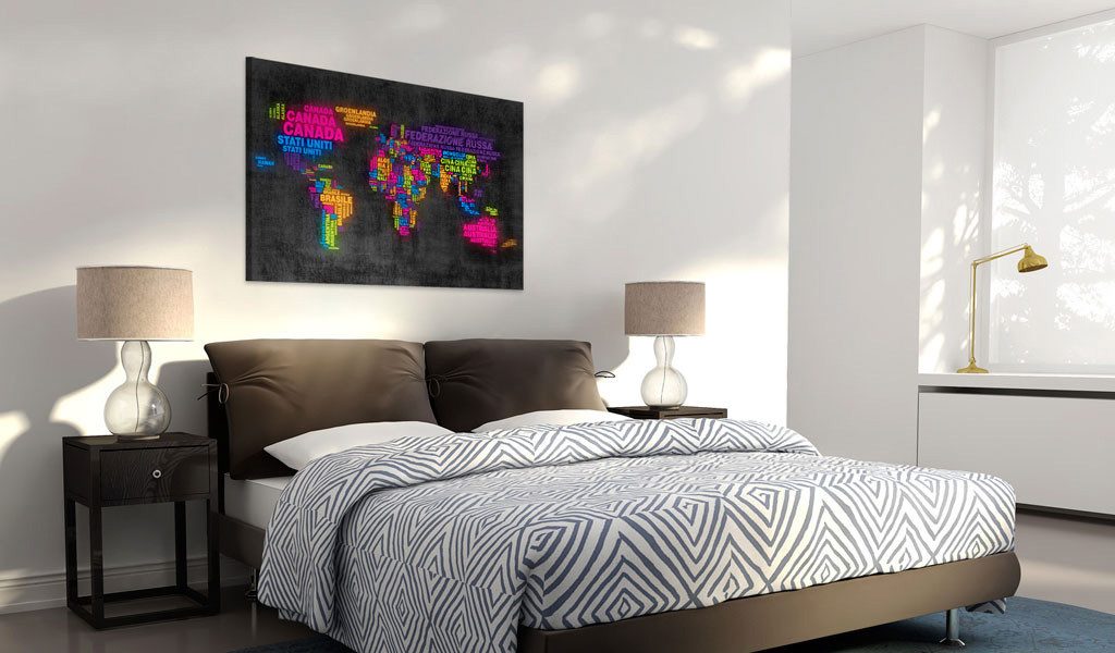 Artgeist Wandbild Weltkarte - italienische Ländernamen