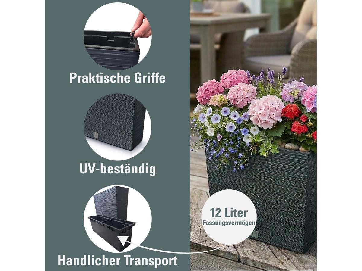 Prosperplast Blumenkasten Blumentopf Furu, inkl. Pflanzeinsatz, weiß, 58 x 18 x 49,8 cm