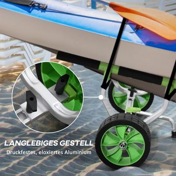 SPORTNOW Einerkajak Kajakwagen Surfwagen Bootstrailer, (Kanuwagen, 1-St., Bootswagen), mit Spanngurt