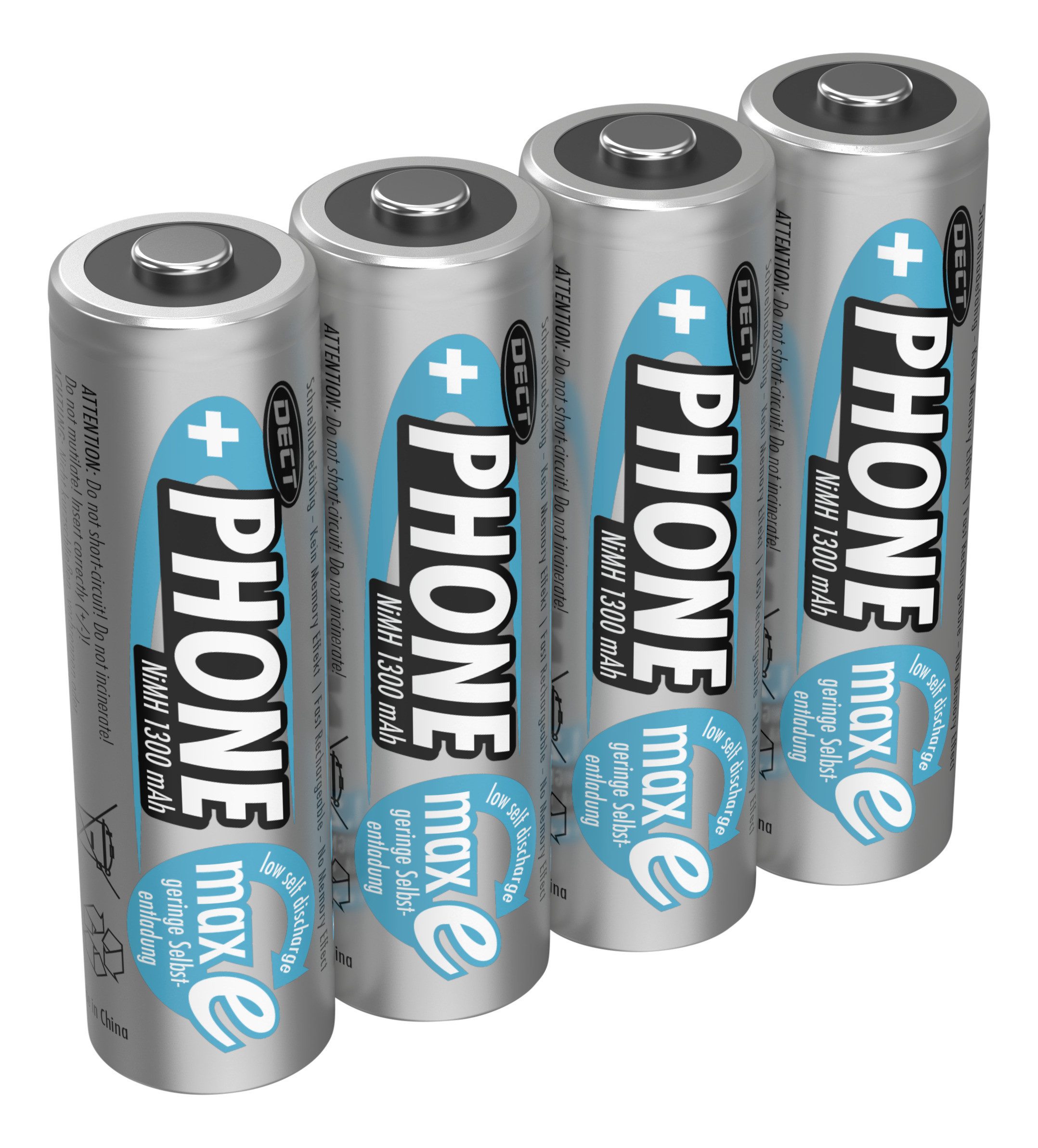 Akku AA Mignon 1300mAh 1,2V NiMH, 4 Stück, wiederaufladbar mit maxE Akku