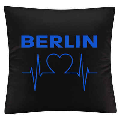 Kissenbezug Berlin blau - Herzschlag - Kissen, multifanshop