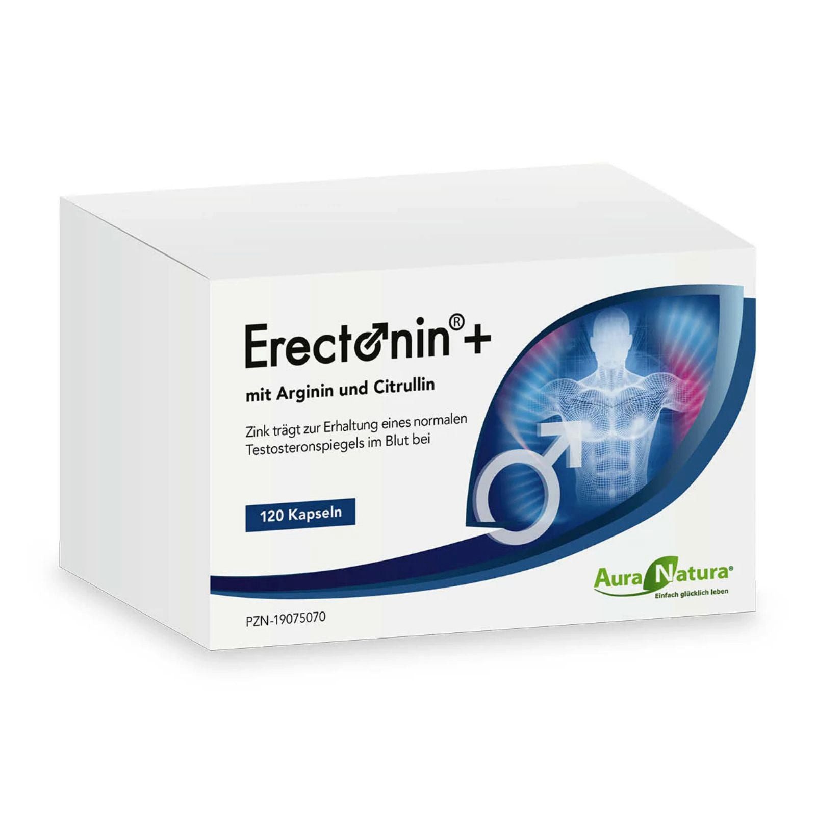 Aura Natura Erectonin Plus, L-Arginin Kapseln mit L-Citrullin, Zink & Selen Kapseln