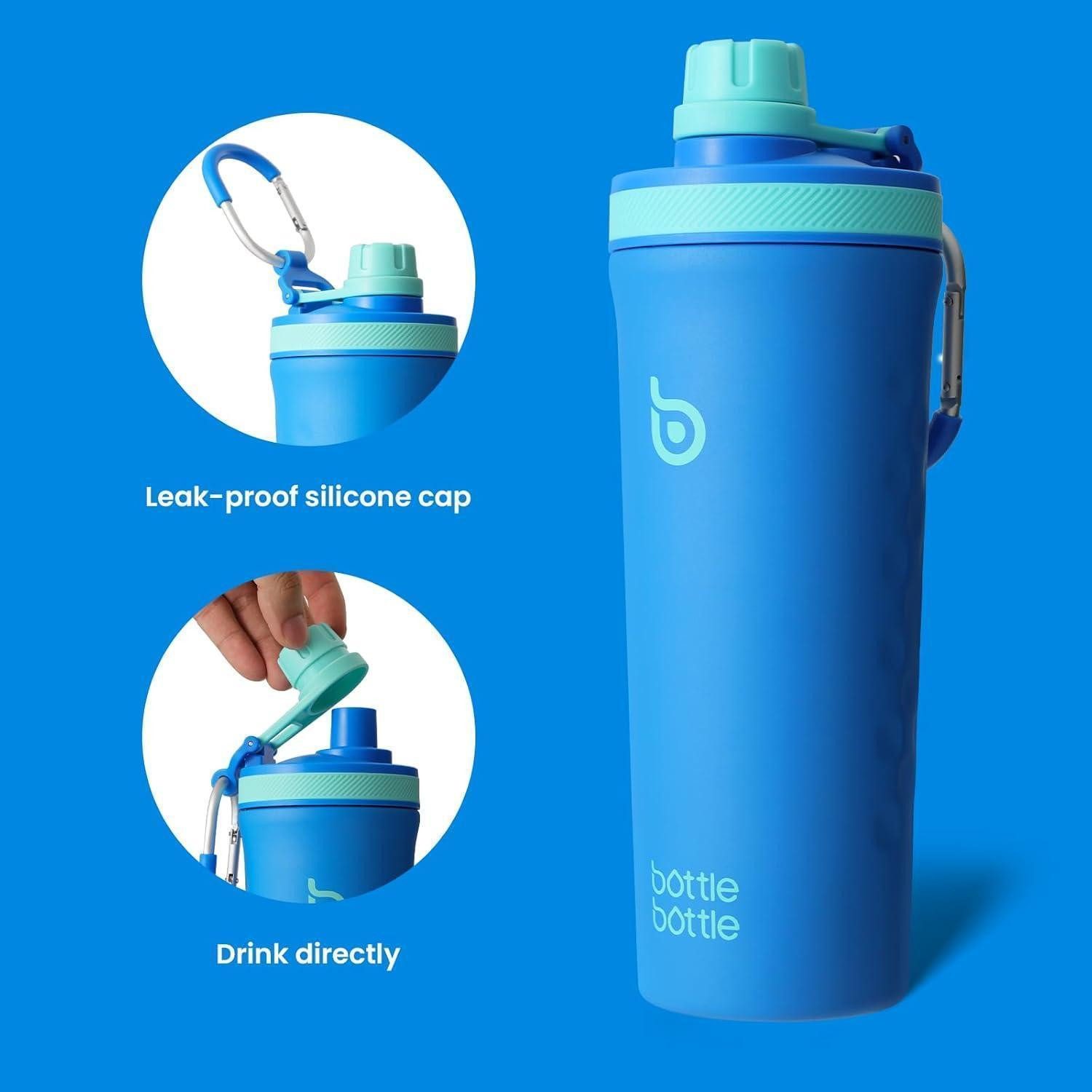 LuxusKollektion Protein Shaker Shaker Edelstahl Mischkugel 26oz Protein BPAfrei Hellblau