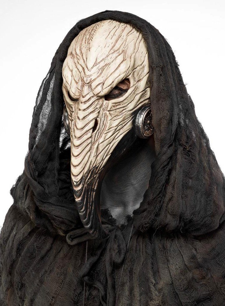 Metamorph Verkleidungsmaske Pestdoktor Maske - Halloween Krähe & Grusel Look, Fies verzerrte Variante einer mittelalterlichen Pestmaske