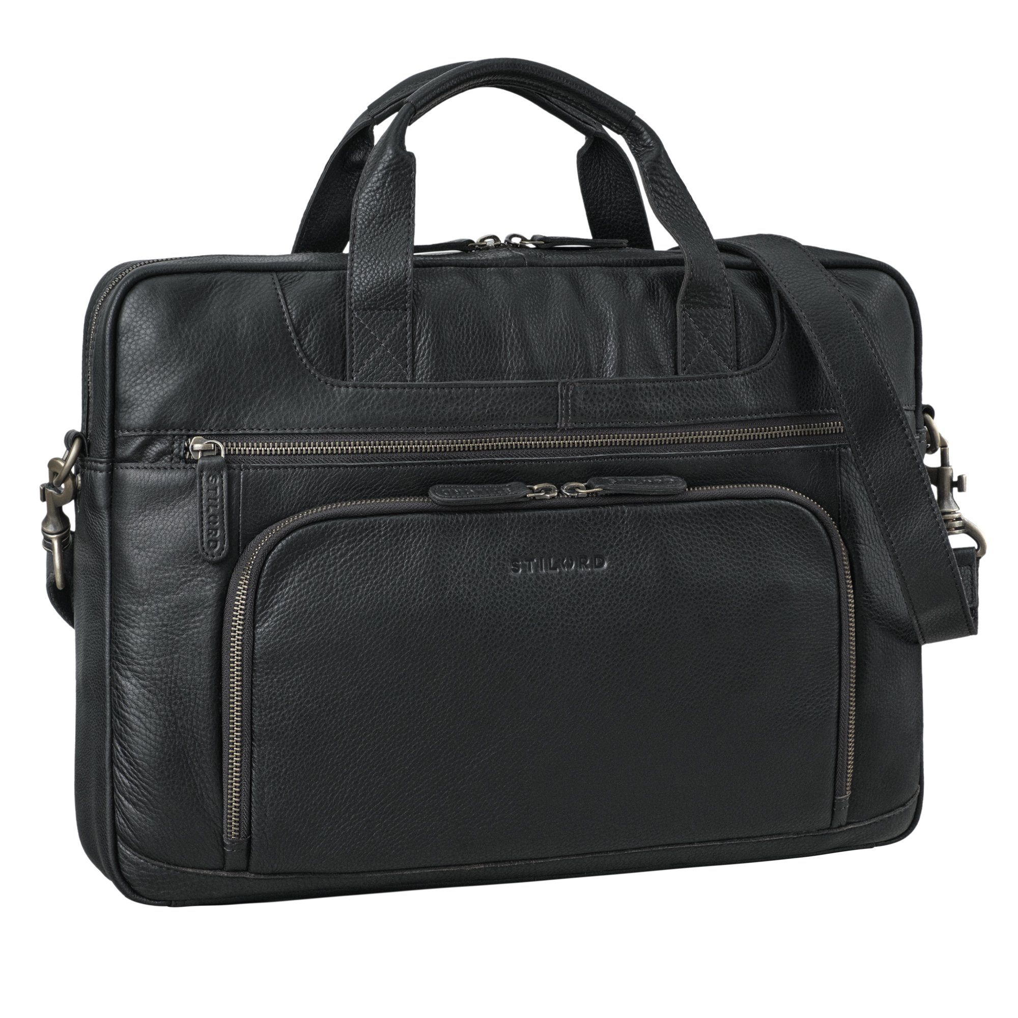 STILORD Laptoptasche "Cyrus" Vintage Laptoptasche 17 Zoll Leder Herren Groß