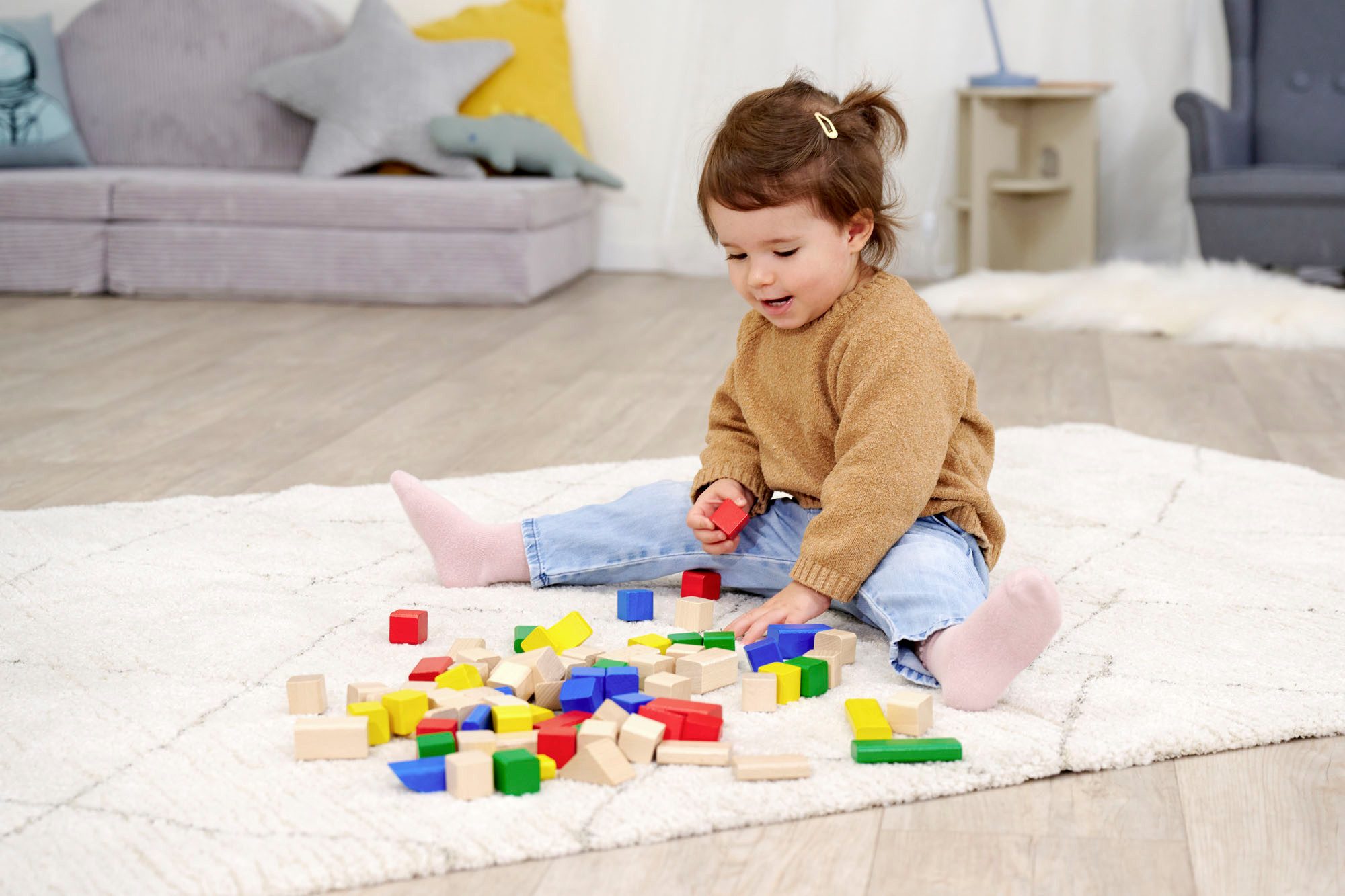 Eichhorn Holzbausteine Bunt/Natur Spielbauklötze, Made in Germany