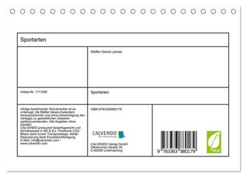 CALVENDO Wandkalender Sportarten (Tischkalender 2025 DIN A5 quer), CALVENDO Monatskalender