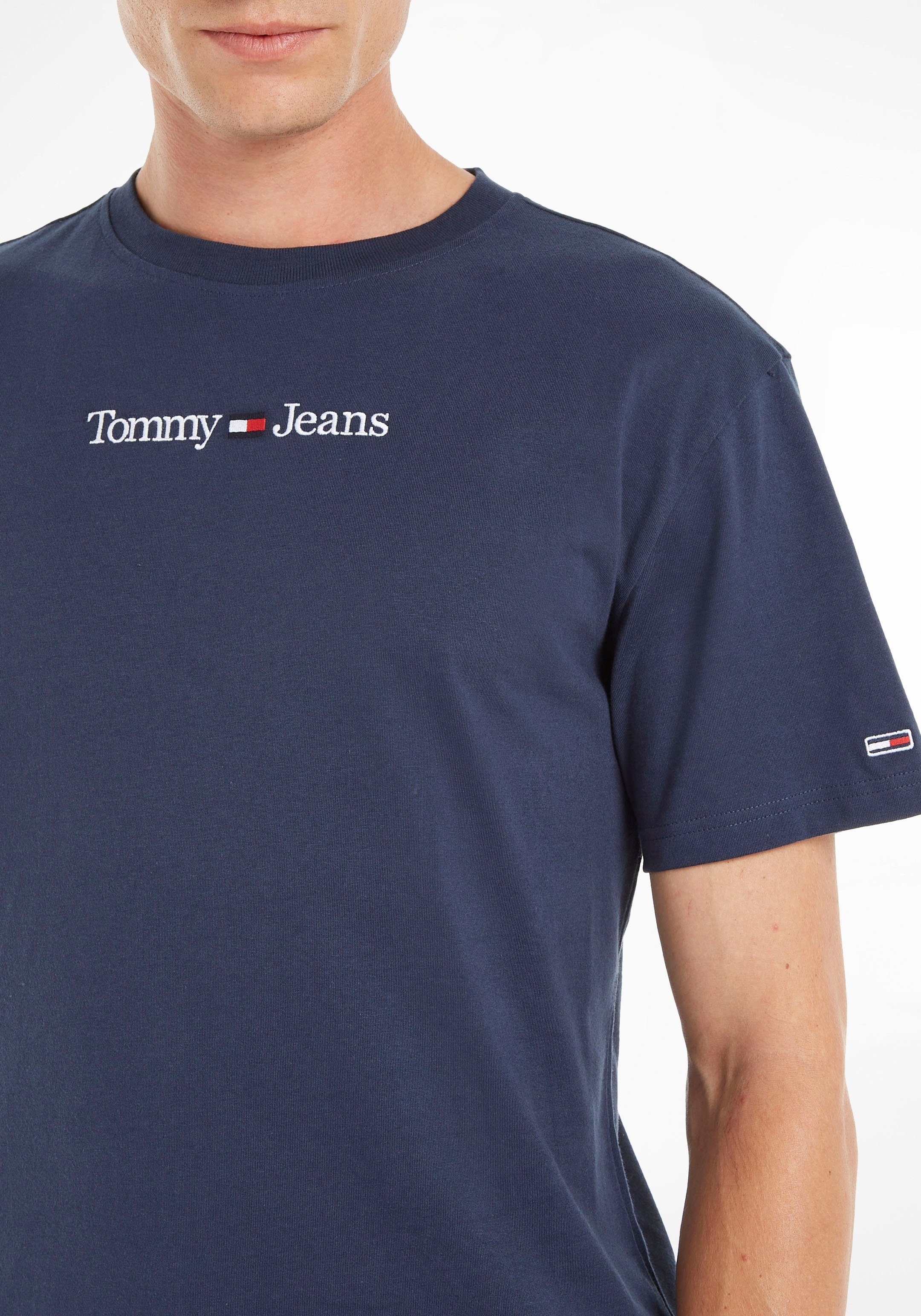 TEE LINEAR mit LOGO CLASSIC Jeans Tommy Logostickerei T-Shirt Twilight-Navy TJM