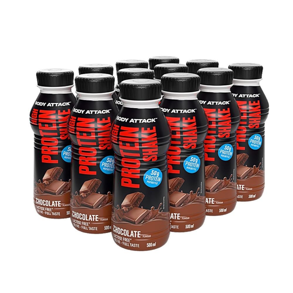Body Attack Body Attack High Protein Shake – 12 Flaschen a 500 ml Flüssig