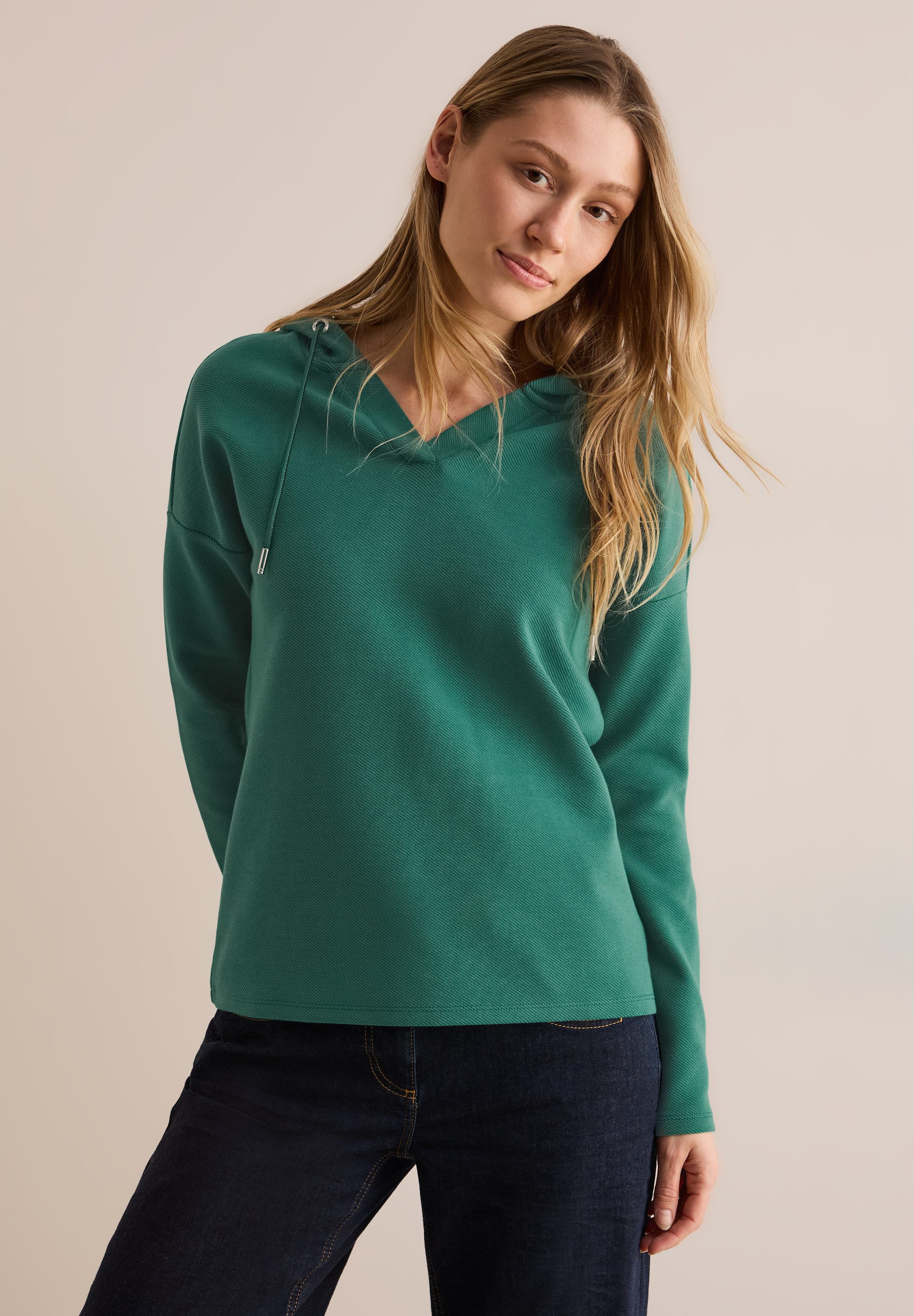 Cecil Langarmshirt, mit Kapuze mit Tunnelzugband günstig online kaufen