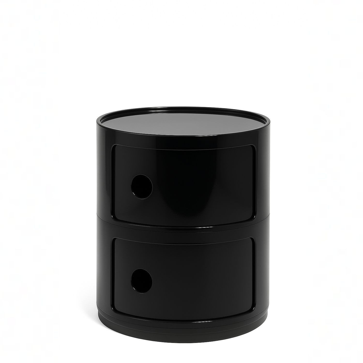 Kartell Container Componibili mit zwei Fächern Schwarz
