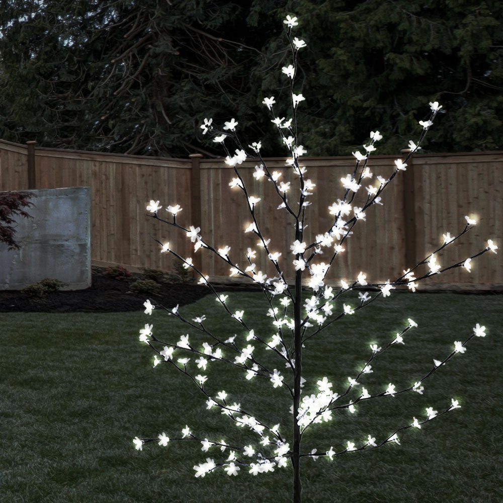 vidaXL LED Baum mit Kirschblüten Lichterbaum Leuchtbaum Kirschblütenbaum  Dekobaum Weihnachtsdeko Außen Innen Warmweiß 84 LEDs 120cm