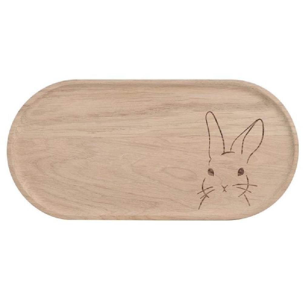 Eulenschnitt Osterhase Tablett Hase Eichenholz