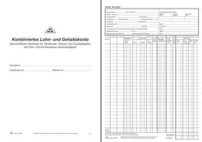 RNK Verlag Geldscheinprüfgerät Kombiniertes Lohn- und Gehaltskonto - Buch, 40 Seiten, DIN A4