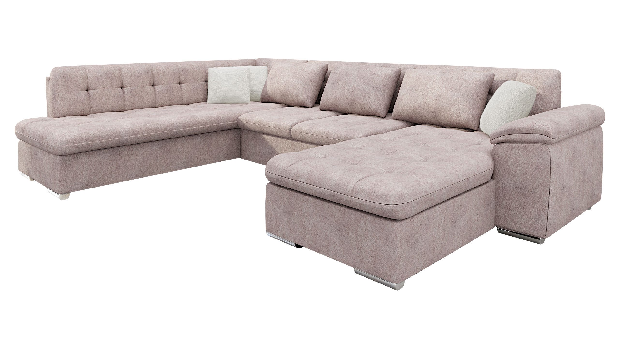 MIRJAN24 Wohnlandschaft Niko Bis Premium, mit Bettkasten und Schlaffunktion, Kissen mit Reißverschlus, U-Form, B: 350 cm