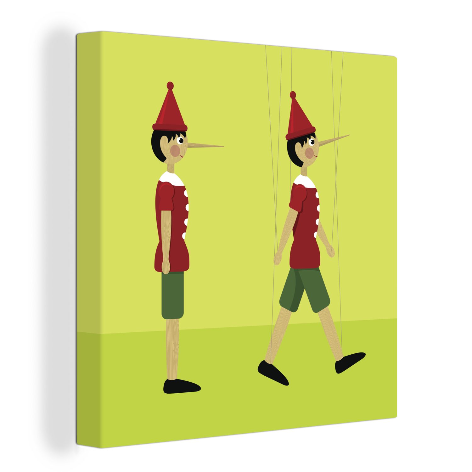 OneMillionCanvasses® Eine (1 Illustration Pinocchio, Wohnzimmer St), Leinwandbild für Schlafzimmer Bilder von Leinwand