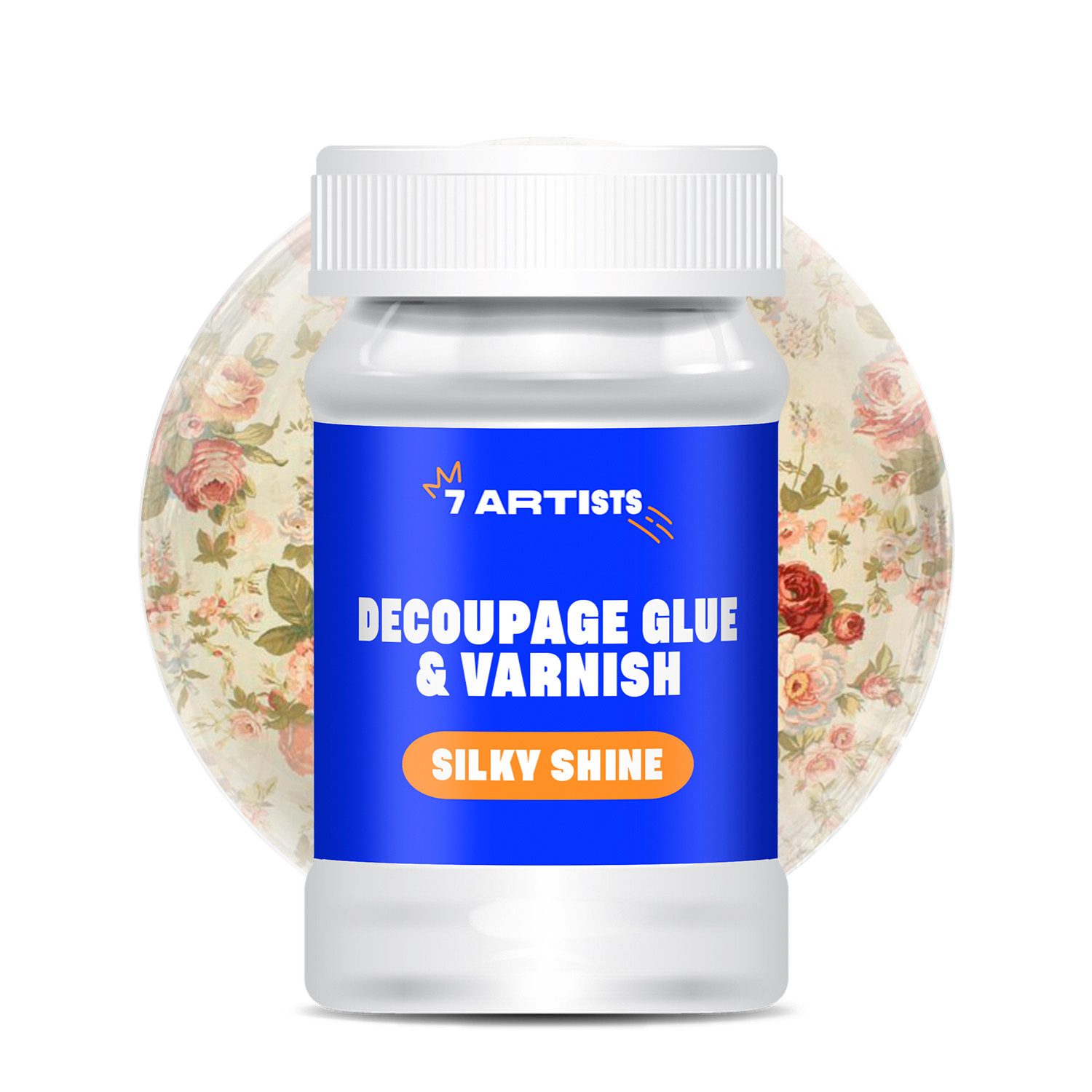 7 Artists Bastelkleber Decoupage Kleber Lack Wasserfest 230 ml, Half Glossy und Matt, Decoupage Kleber + Lack