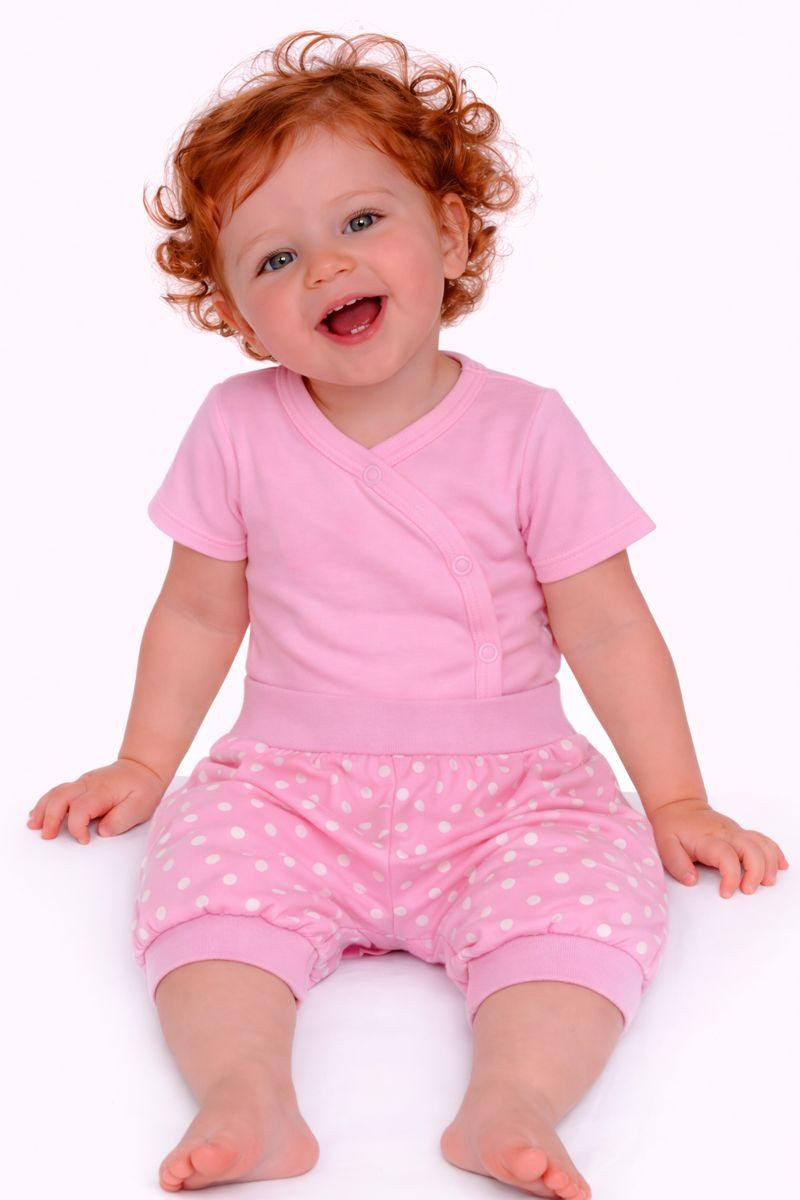 Body & Shorts Wickelbody kurzarm kurze Hose Set Erstlingsset in Rosa