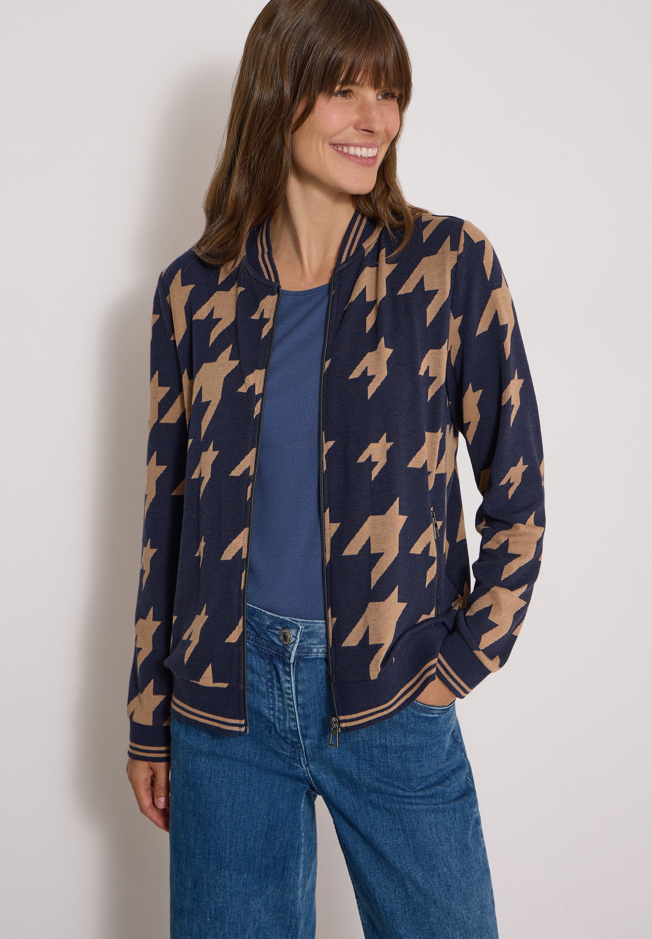 CECIL Cardigan im angenehmen Materialmix
