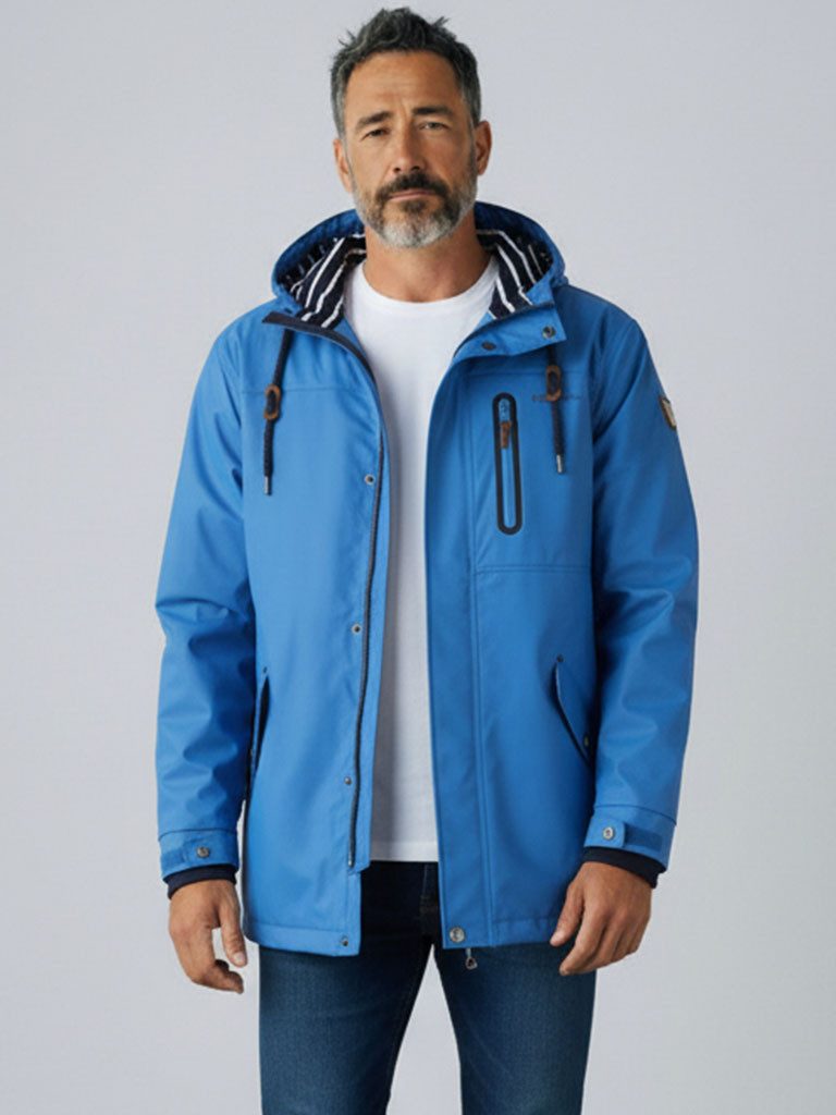 Dry Fashion Regenjacke Lübeck Herren Parka Lübeck mit verstellbarer Kapuze - wasserdicht & winddicht
