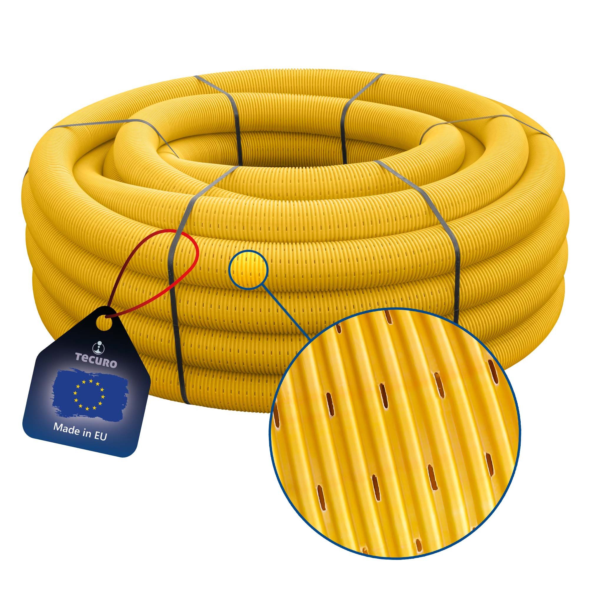 tecuro Drainagerohr Drainagerohr, flexibel, gewellt und geschlitzt, verschiedene Длинаn, DN 50 x Длина 5 m