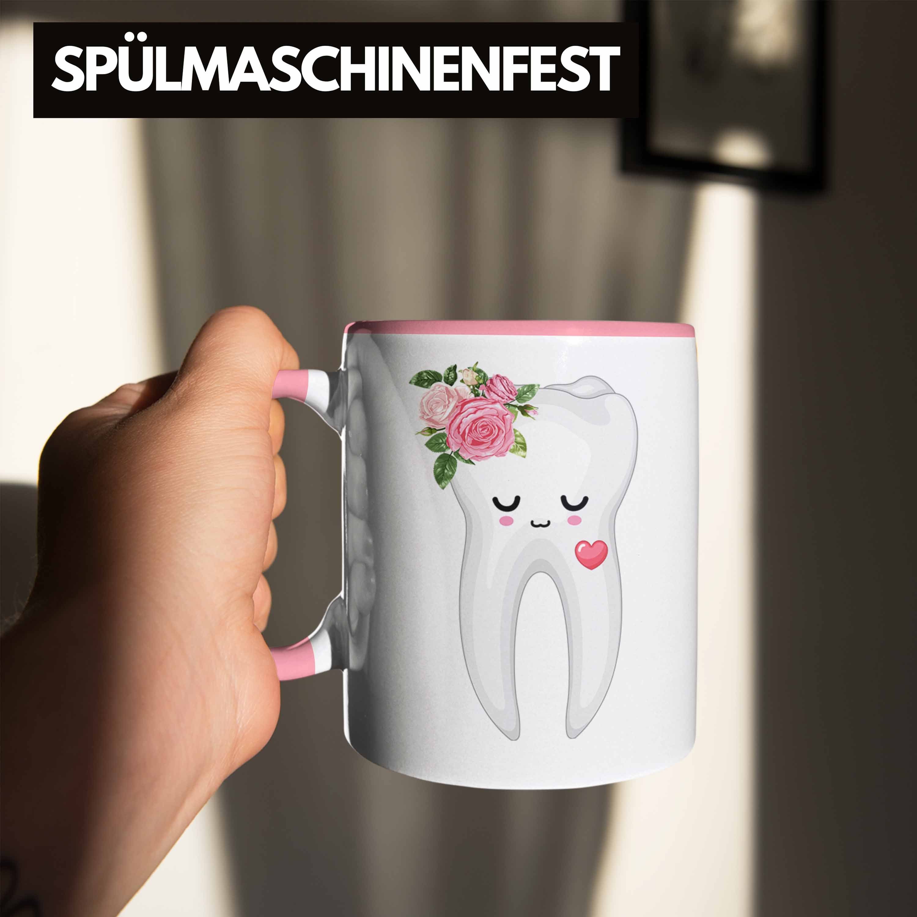 Trendation Tasse Zahnarzthelferin Tasse Lustiges Zahnarzthelferin Geschenk Rosa Beste für