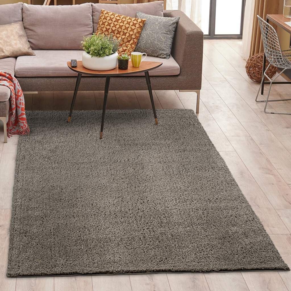 Carpet City Hochflor-Teppich Plainy, rechteckig, Höhe: günstig online kaufen