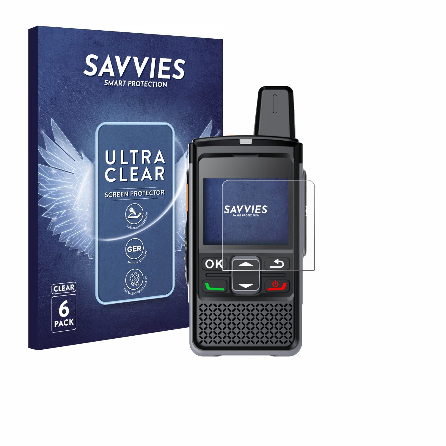 Savvies Displayschutzfolie Schutzfolie für Hytera PNC360S, 6 Stück, Displayschutz Schutz Folie Klar Transparent