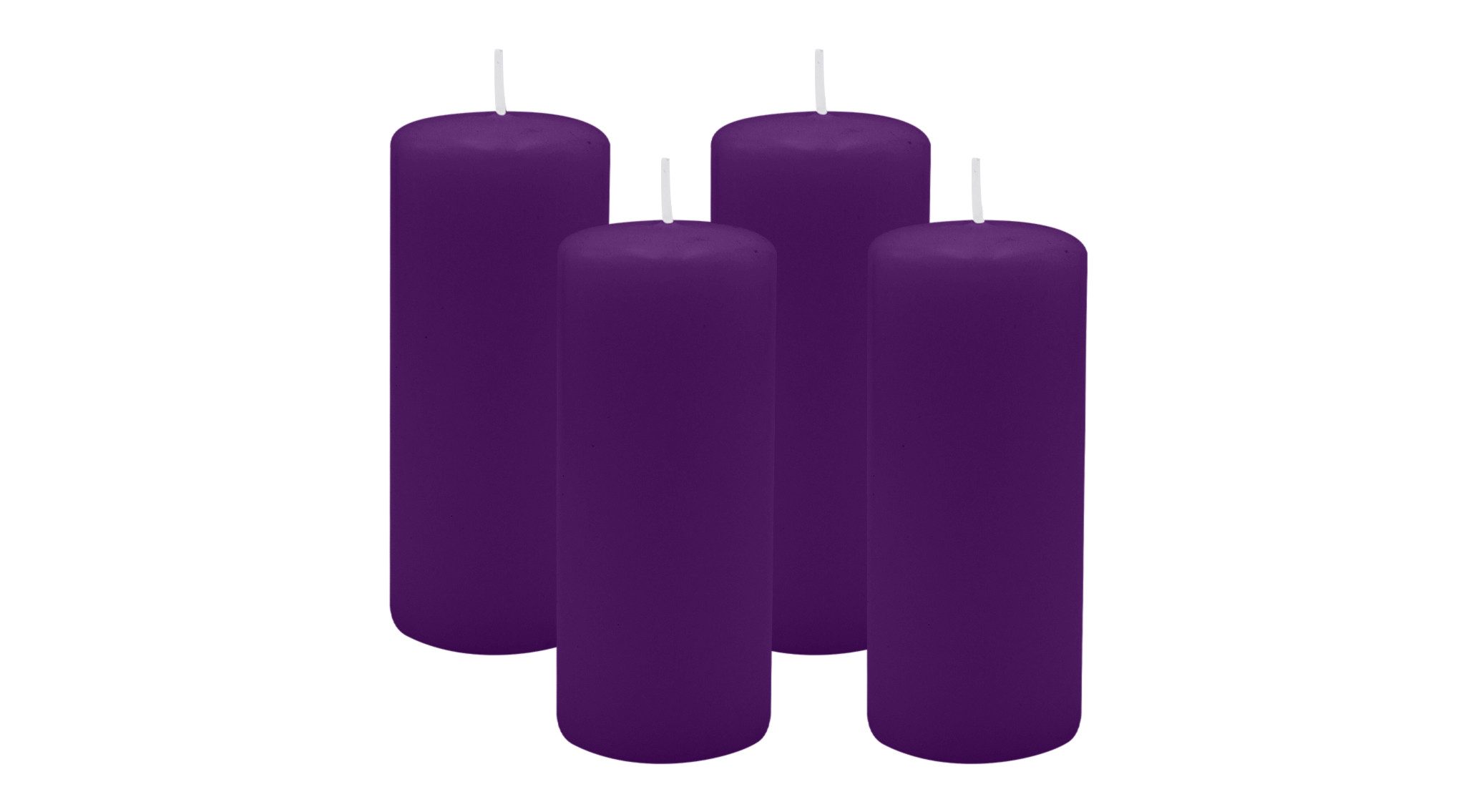 Kopschitz Kerzen Stumpenkerze 4er Set Stumpenkerzen/Adventskranzkerzen Violett Ø 50 x 120 mm