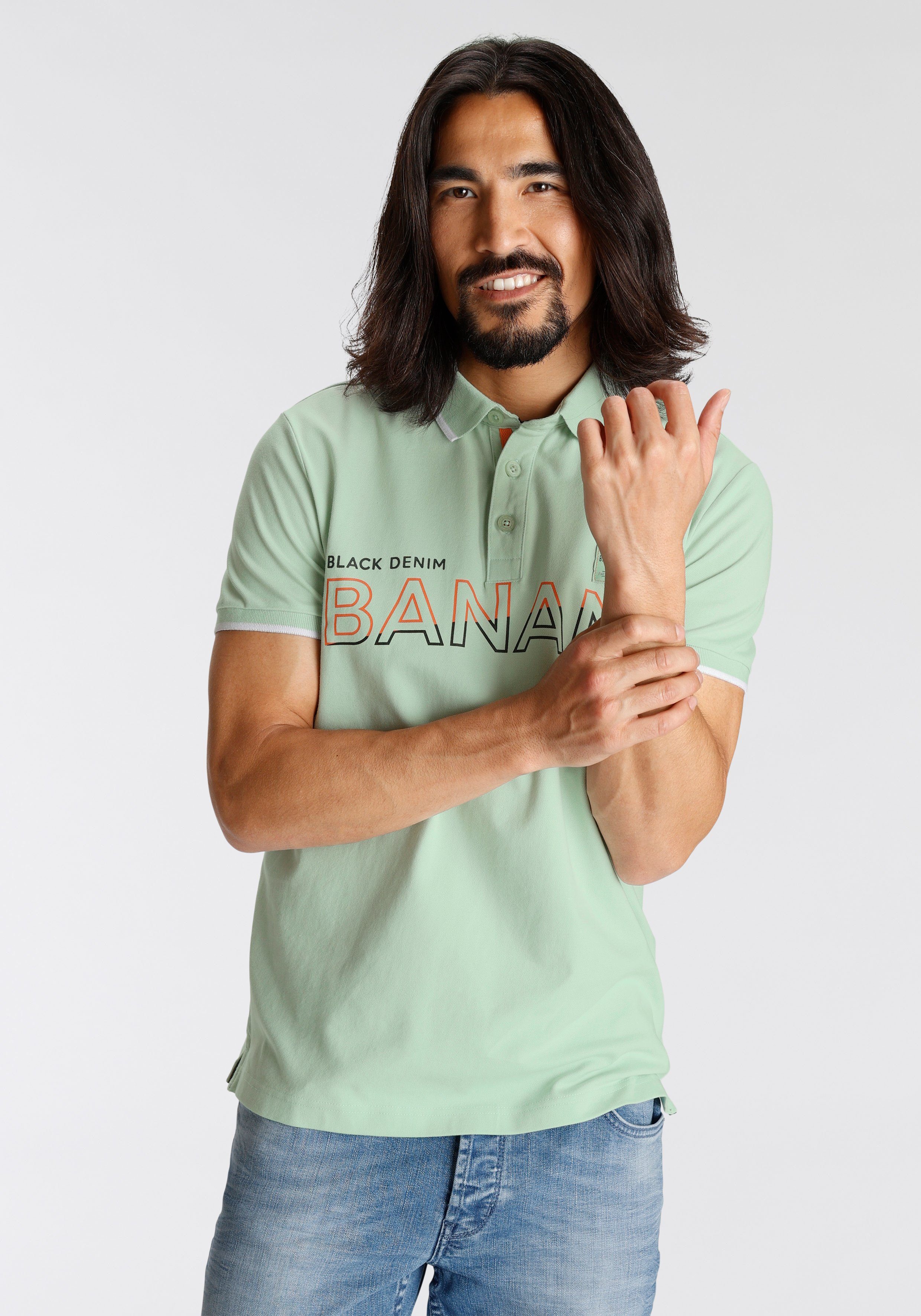 Bruno Banani Poloshirt hell grün | V-Shirts