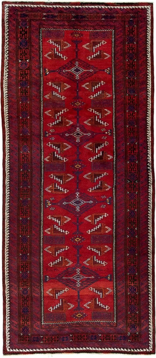 Orientteppich Belutsch 127x289 Handgeknüpfter Orientteppich / Perserteppich Läufer, Nain Trading, rechteckig, Höhe: 6 mm
