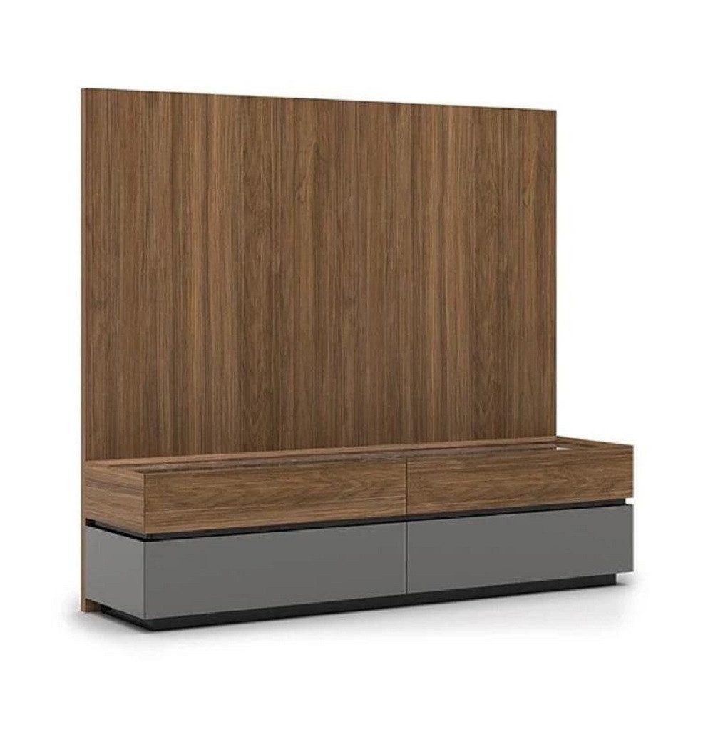 Xlmoebel TV-Wand Braune Wohnwand aus Holz mit eleganten Regalen und Stauraum, (1-St., Wohnwand), Hergestellt in Europa