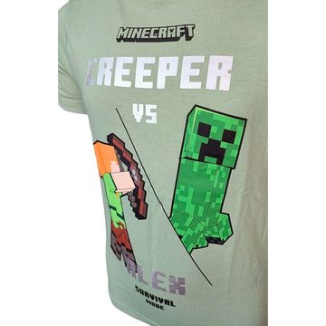 Minecraft T-Shirt Creeper vs Alex Kinder Gamers Kurzarmshirt Gr. 116-152 cm