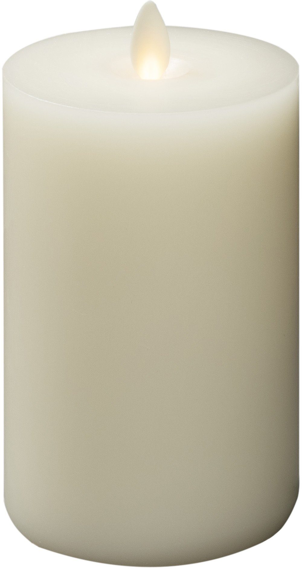 KONSTSMIDE LED-Kerze (1-tlg), Echtwachskerze, handgegossen, m. 3D Flamme, per Touch: AN/AUS Funktion