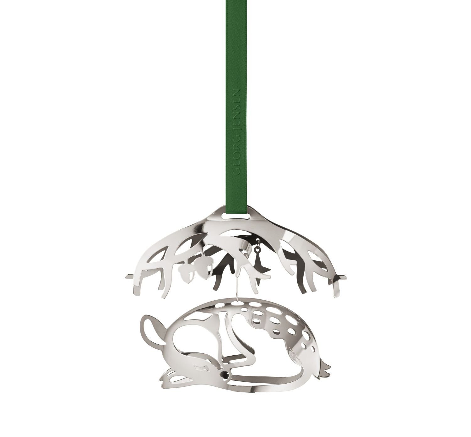 Georg Jensen Christbaumschmuck Mobile Reh Palladiumauflage Schlafendes Silber