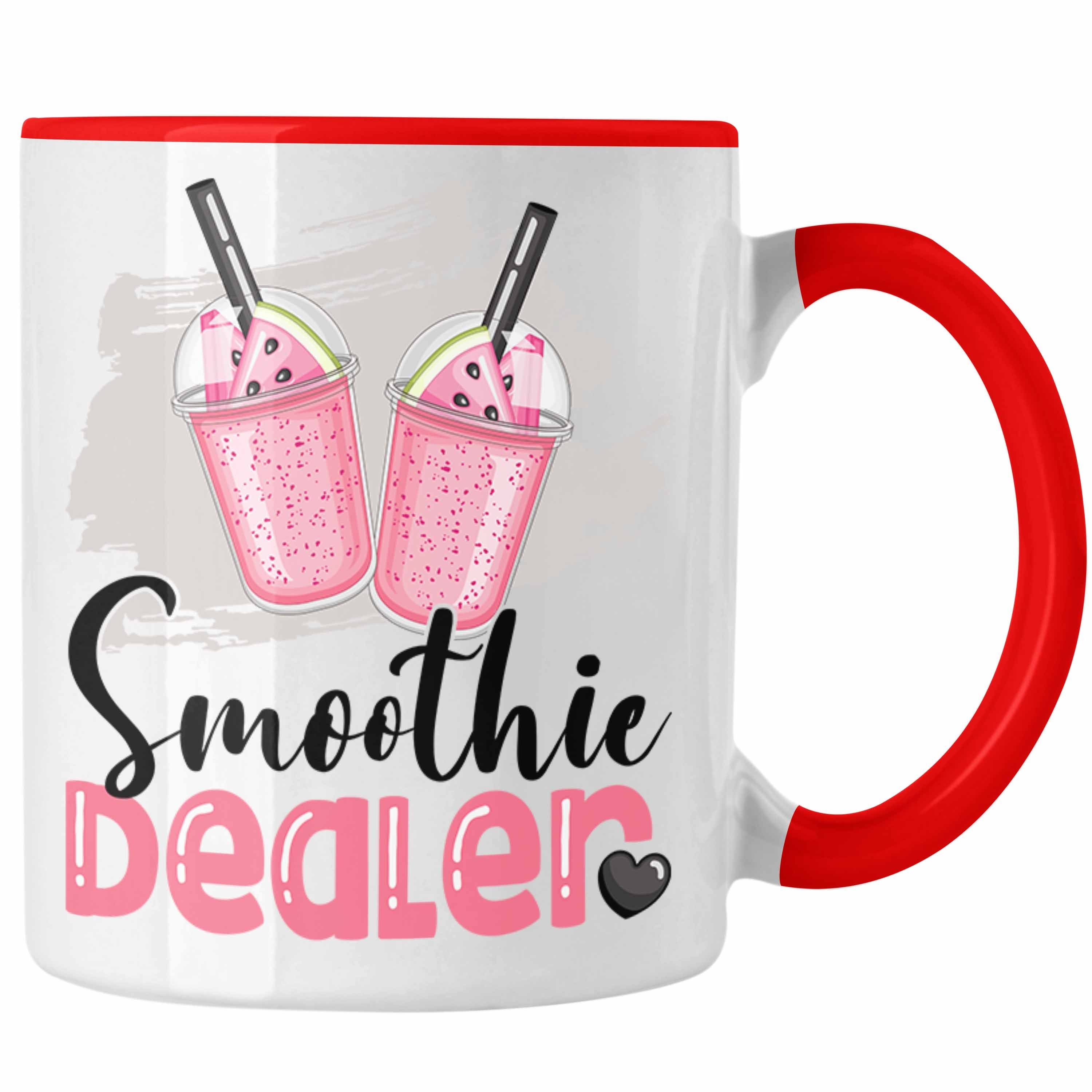 Trendation Tasse Smoothie Dealer Tasse Geschenk für Smoothieverkäufer Geburtstag Spruch Rot | Teetassen