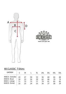 KingKerosin Print-Shirt California Greaser (1-tlg) Front Print im Retro Muscle-Car Look