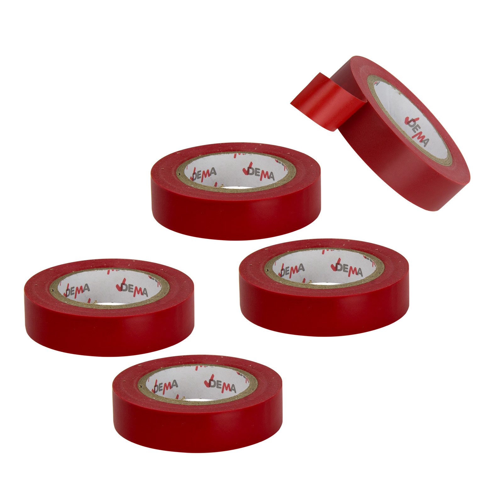 Isolierband Isolierband 5er Set Rot 15 mm x 10 m