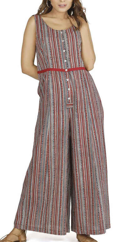 Guru-Shop Relaxhose Sommerliche Latzhose, Ethno Style Boho Oversize.. alternative Bekleidung