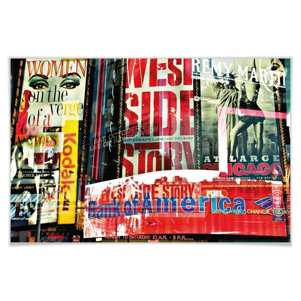 Wizard + Genius Poster XXL Poster Times Square Schaufenster NY Wandposter  175x115 cm, Wohnzimmer Wandbild modern