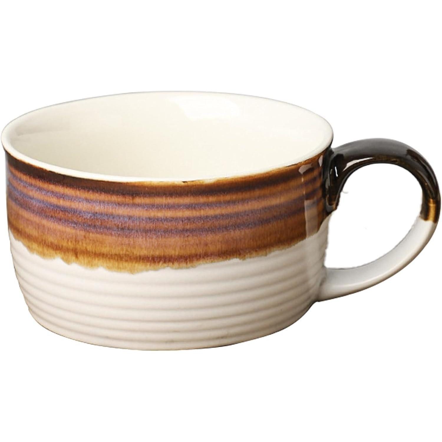 LuxusKollektion Tasse Tasse Keramik 700ml #C Weiß und Braun Groß Tasse 700ml