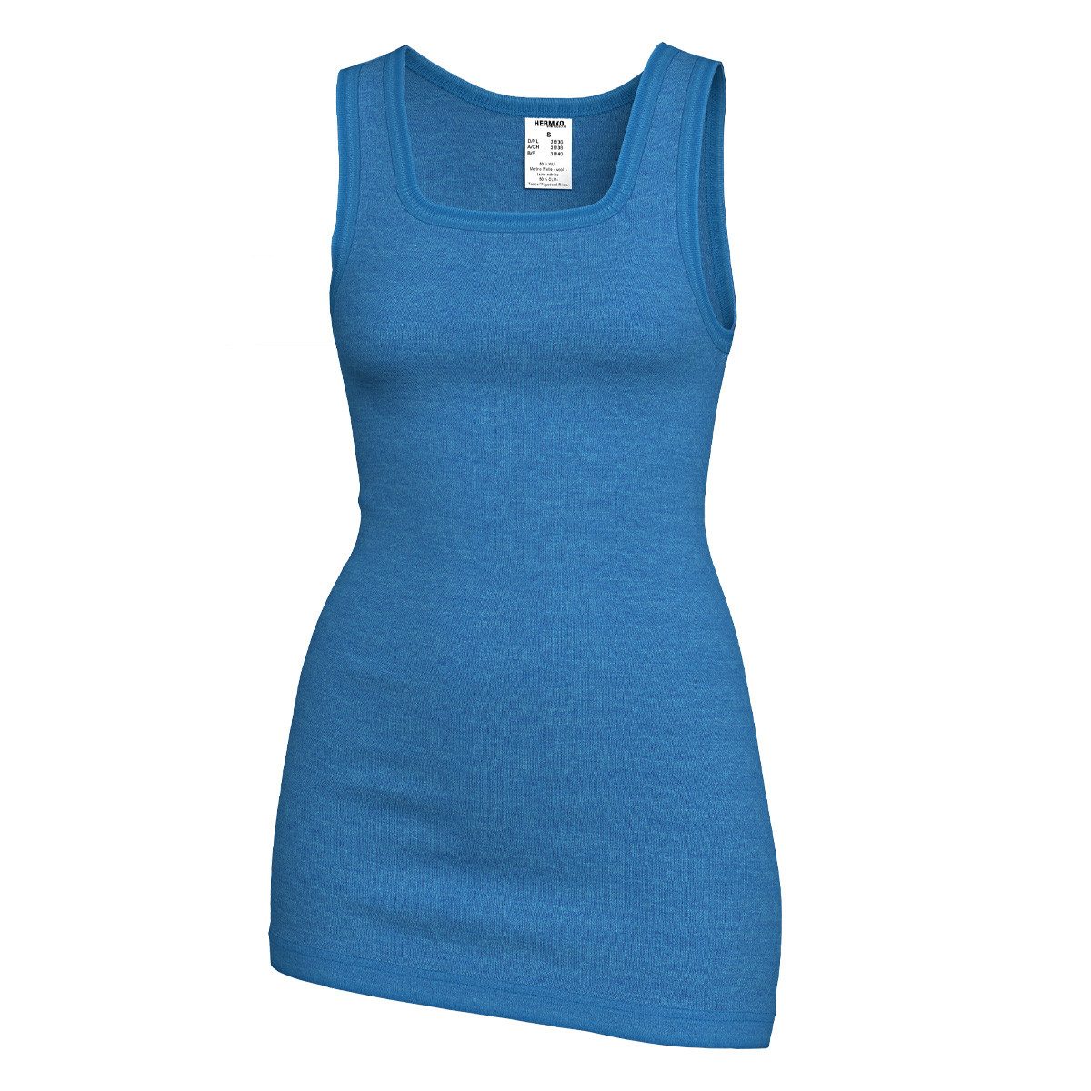 HERMKO Longshirt 40325 Merinowolle/Tencel Tank Top Achselhemd Basic hergest günstig online kaufen
